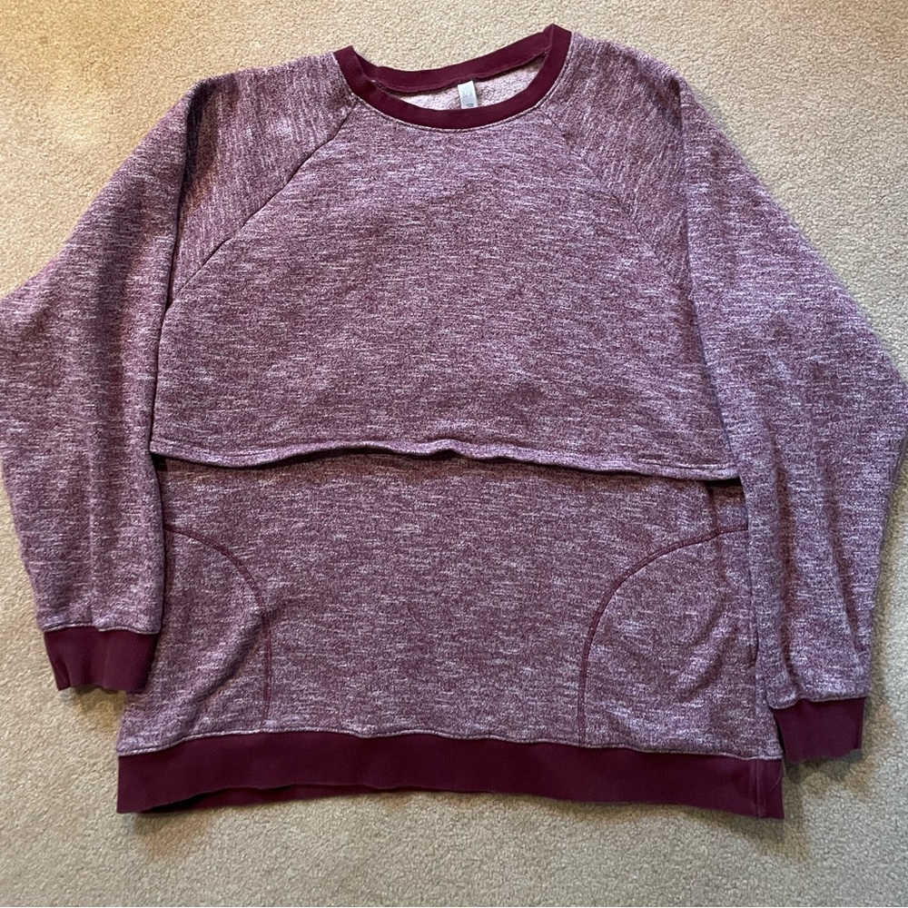 Latched Mama Maroon Heathered Sweatshirt 2x/3x